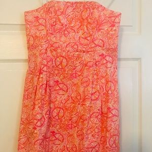 Lilly Pulitzer strapless Betsey dress pink 4 Ten Speed Bikes
